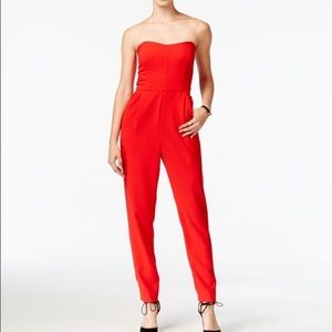 Fire Red Strapless Jumpsuit NEW W TAGS!!